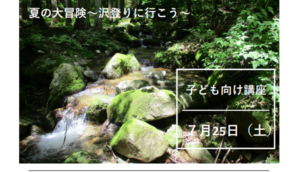 【7月25日（土）】夏の大冒険～沢登りに行こう
