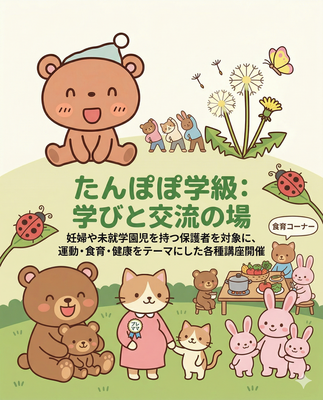 【2026年4月~】たんぽぽ学級 (学び・交流:妊婦や未就学園児を持つ保護者) ~12月まで