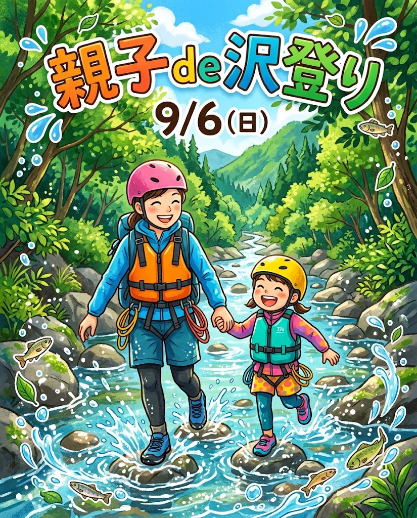 【9月6日（日）】親子de沢登り